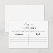 His Vs Hers Advice Card アドバイスカード (正面/裏面)