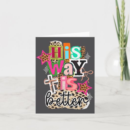 His Way Is Better Leopard Christian Jesus Bible Ve カード (正面)