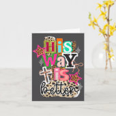 His Way Is Better Leopard Christian Jesus Bible Ve カード (黄色い花)