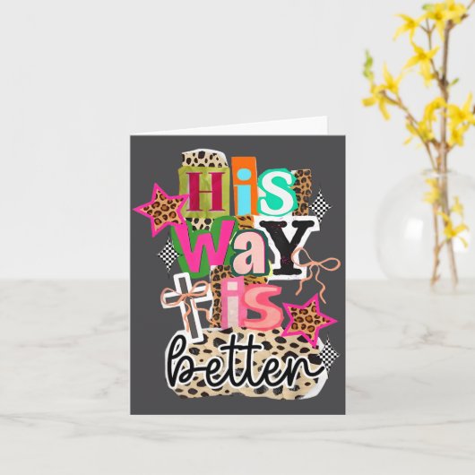 His Way Is Better Leopard Christian Jesus Bible Ve カード (黄色い花)