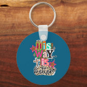 His Way Is Better Leopard Christian Jesus Bible Ve キーホルダー (正面)
