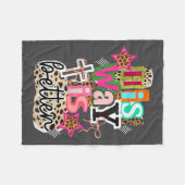 His Way Is Better Leopard Christian Jesus Bible Ve フリースブランケット (正面(横))