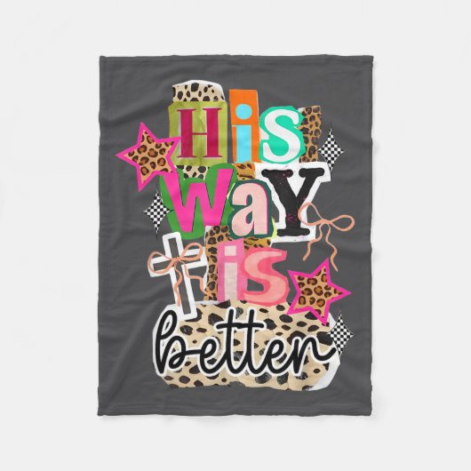 His Way Is Better Leopard Christian Jesus Bible Ve フリースブランケット (正面)