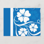 Hisbiscusの青いパーティの招待状 インビテーションポストカード (裏面)