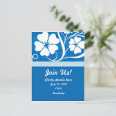 Hisbiscusの青いパーティの招待状 インビテーションポストカード (スタンド正面)