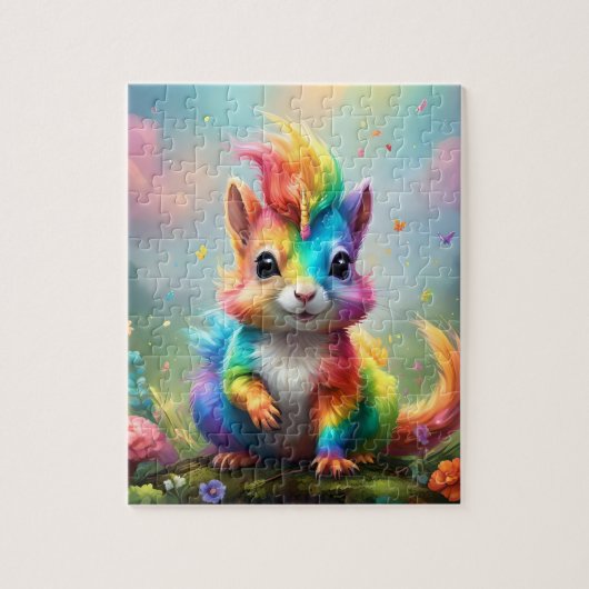 Hiskers of 疑問に思: The Rainbow Unicorn Squirrel ジグソーパズル (縦)