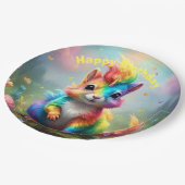 Hiskers of 疑問に思: The Rainbow Unicorn Squirrel ペーパープレート (アングル)
