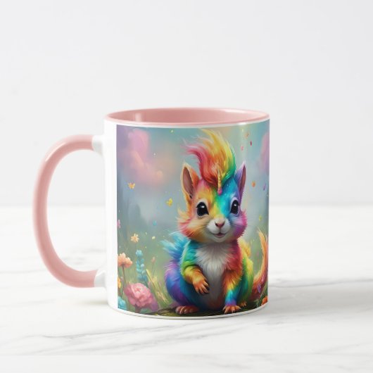 Hiskers of 疑問に思: The Rainbow Unicorn Squirrel マグカップ (左)
