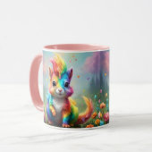 Hiskers of 疑問に思: The Rainbow Unicorn Squirrel マグカップ (正面左)