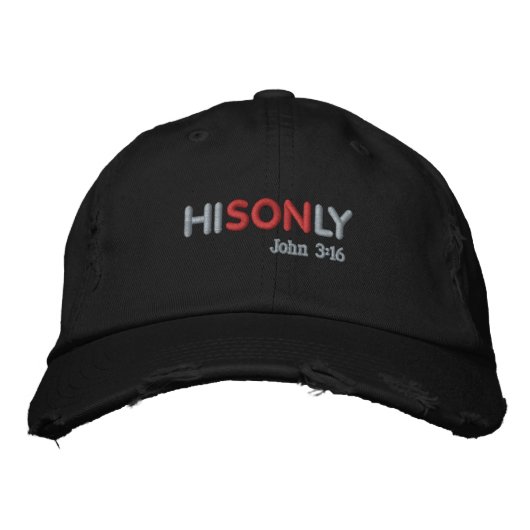 HISONLYバイブルカスタマイズ引用文It 刺繍入りキャップ (正面)