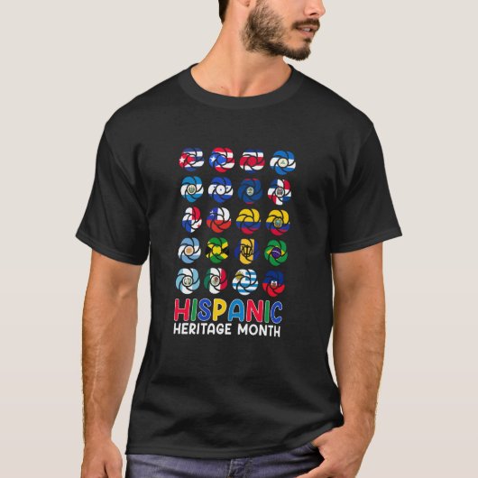 Hispanic Heritage Month Latino Countries Flags 202 Tシャツ (正面)