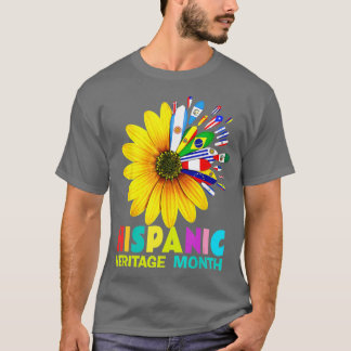 Hispanic Heritage Month Latino Countries Flags Sun Tシャツ