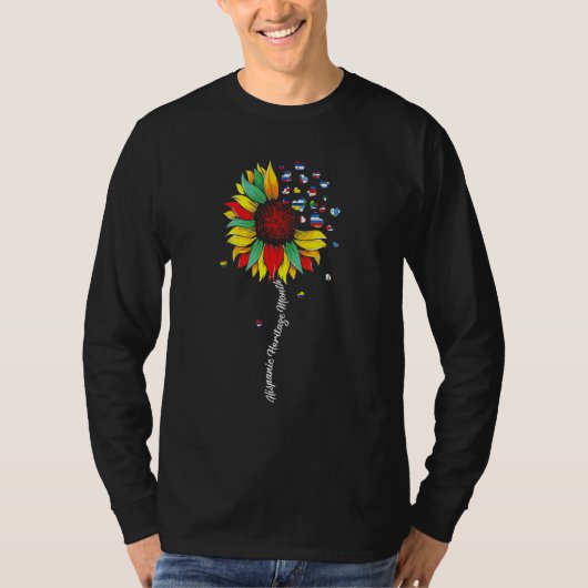 Hispanic Heritage Month Sunflower All Countries Tシャツ (正面)