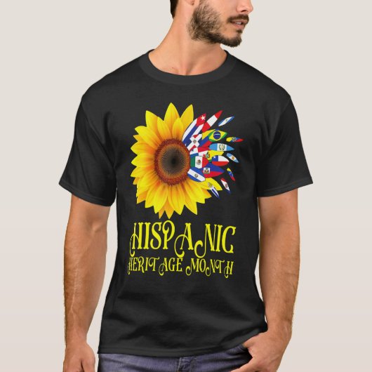 Hispanic Heritage Month Sunflower Hispanic Latino  Tシャツ (正面)