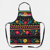 Hispanic Inspired Pattern Custom Name Apron エプロン (正面)