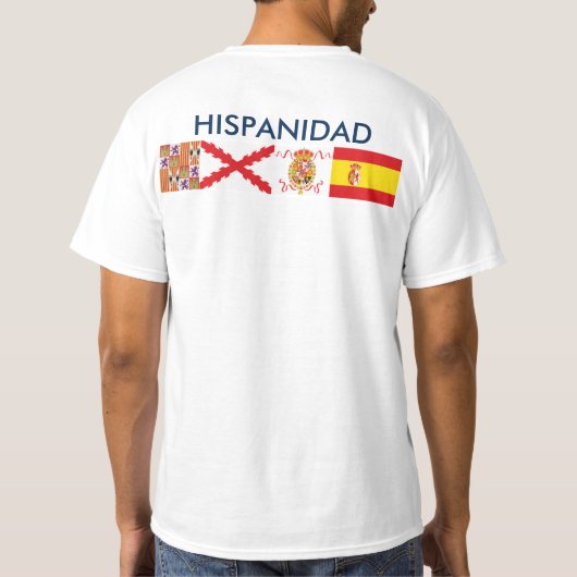 HISPANIDAD orígen y países. Delante y detrás Tシャツ (裏面)