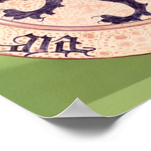 Hispano-Moresque dish, tin-glazed ポスター (角)
