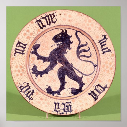 Hispano-Moresque dish, tin-glazed ポスター (正面)