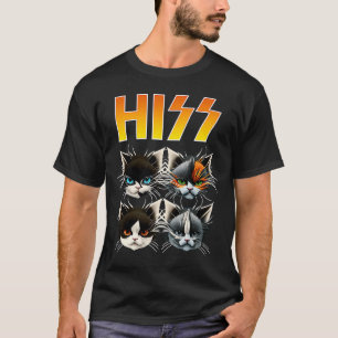 Hiss Cats Rockin Conditionsアパレルロックミュージックキャット Tシャツ