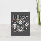 Hiss Funny Cats Kittens Rock Rockin Funny Cat  カード (正面)