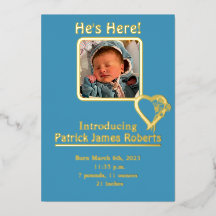 His's Hills & Photo Birth Announcement