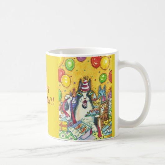 Hiss N' Fitz Cats誕生日MUG *カスタマイズ文字 コーヒーマグカップ (右)