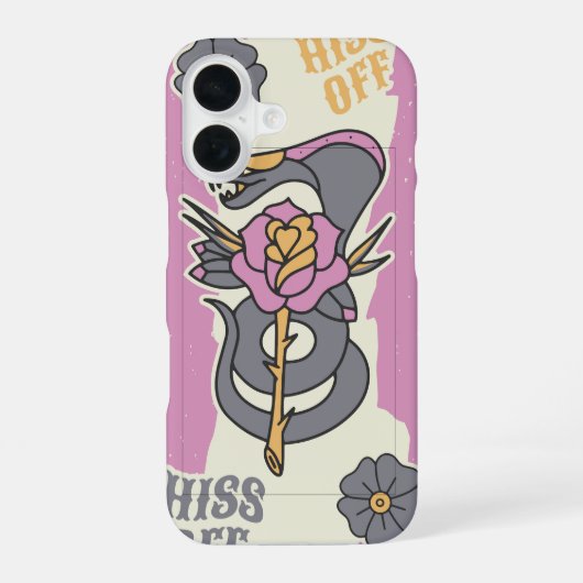 Hiss Off - タトゥースネーク iPhone 16ケース (裏面)