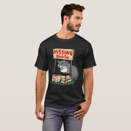 Hissing booth free hisses cat tシャツ (正面フル)