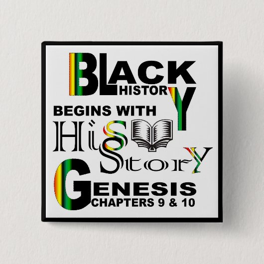 HiSStory黒い正方形ボタン 缶バッジ (正面)