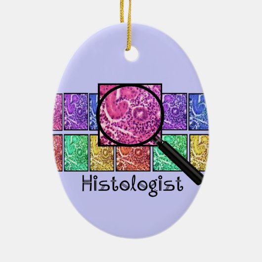 Histologistのギフトによって拡大される細胞のデザイン セラミックオーナメント (裏面)