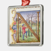 Historiatedのイニシャル「N メタルオーナメント (左)