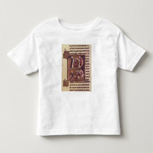 Historiatedのイニシャル「R トドラーTシャツ (正面)