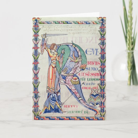 Historiatedのイニシャル「R ノートカード (正面)