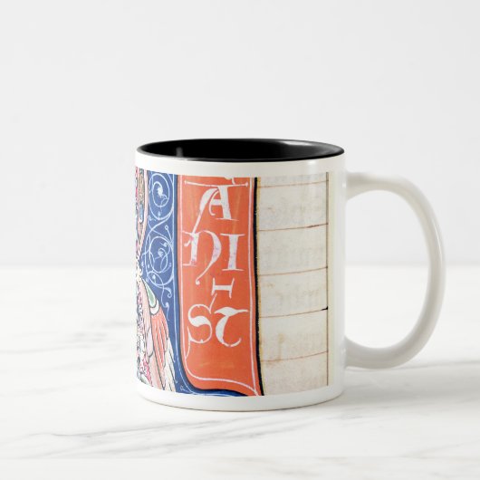 Historiatedのイニシャル「R」2 ツートーンマグカップ (右)