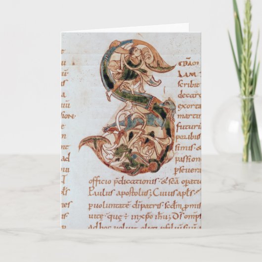 Historiatedのイニシャル「S' ノートカード (正面)