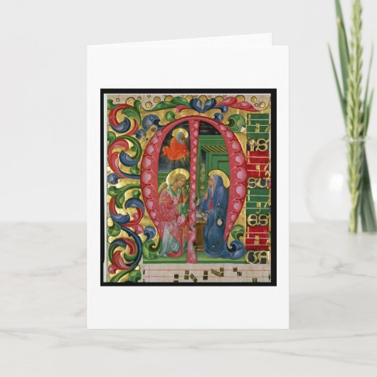 Historiatedは告知を描写する「M」に署名します ノートカード (正面)