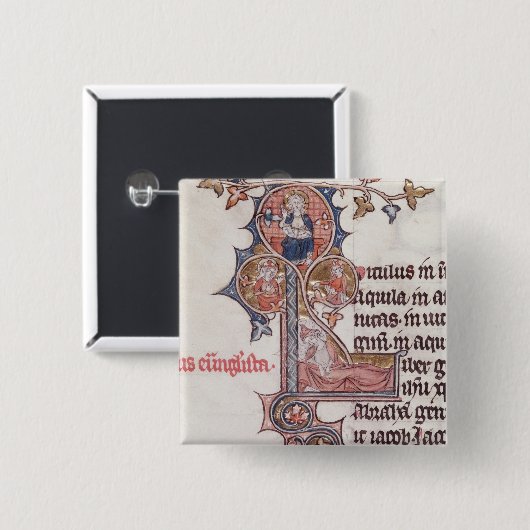 Historiatedは木をの描写する「L」に署名します 缶バッジ (正面&裏面)