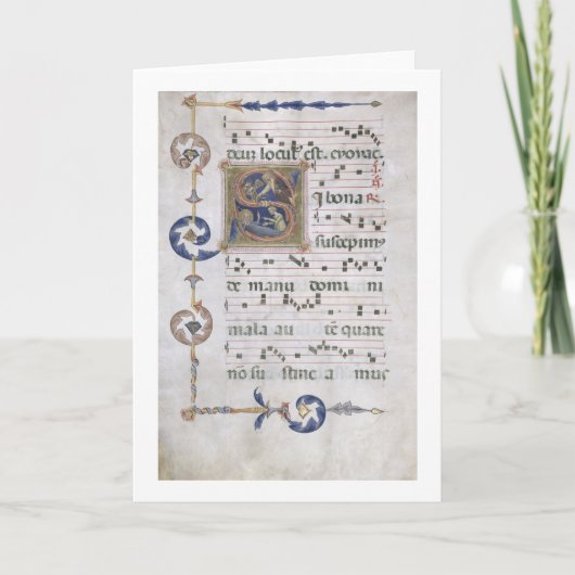 historiatedイニシャルの」DEPの氏564 f.13vのページ ノートカード (正面)