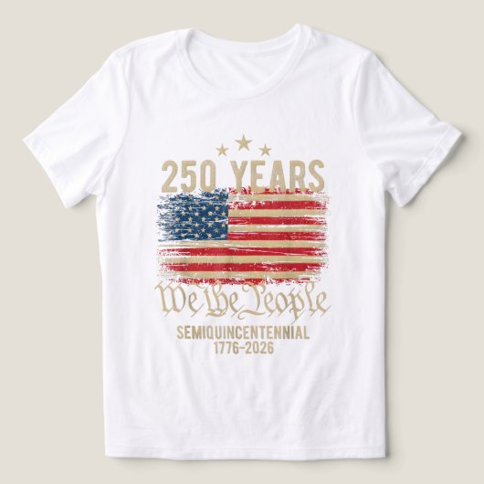 Historic 250 Years USA Tee – We the People & Gold トライブレンドTシャツ (デザイン正面)
