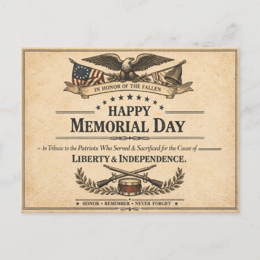 Historic Americana Proclamation Memorial Day シーズンポストカード (正面)