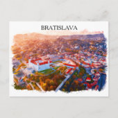 Historic Bratislava Slovakia - Watercolor Skyline  ポストカード (正面)