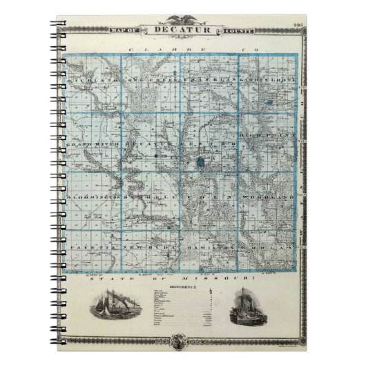 Historic Decatur County Map Notebook ノートブック (正面)