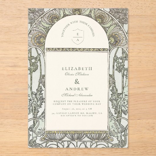 Historic Estate Garden Wedding アクリル招待状 (正面)