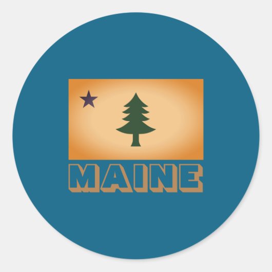 Historic Flag Of Maine 1901 1909 _1  ラウンドシール (正面)