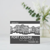 Historic Fort Collins Coloradoオールドタウンポストカード ポストカード (スタンド正面)