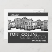 Historic Fort Collins Coloradoオールドタウンポストカード ポストカード (正面/裏面)