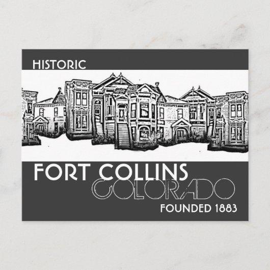 Historic Fort Collins Coloradoオールドタウンポストカード ポストカード (正面)