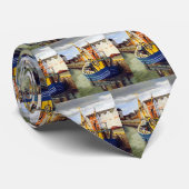 Historic Galway City Fishing Boat Red Blue Yellow ネクタイ (ロール)