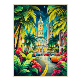 Historic Havana at Night Poster. ポスター