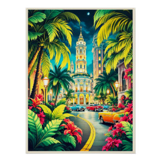 Historic Havana at Night Poster. ポスター